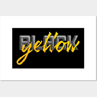 Pittsburgh Black and Yellow Fan Lettering Design Posters and Art